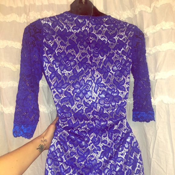 Blue Lacey plunging romper - Picture 2 of 3